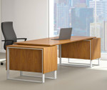 Global Total Office Global Foundations Contemporary Wood Veneer Executive Desk 