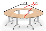 Special-T Link 4 Piece Modular Round Collaborative Table Configuration 