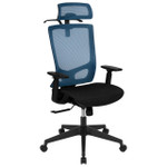  Flash Furniture Ergonomic Mesh Office Chair with Synchro-Tilt, Pivot Adjustable Headrest, Lumbar Support, Coat Hanger & Adjustable Arms 