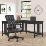 Bush Business Furniture Bush Furniture Salinas 60W L Shaped Writing Desk with High Back Tufted Office Chair 