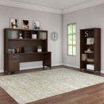 Bush Business Furniture Bush Furniture Somerset 72W Office Desk with Hutch and 5 Shelf Bookcase 