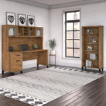 Bush Business Furniture Bush Furniture Somerset 72W Office Desk with Hutch and 5 Shelf Bookcase 