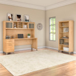 Bush Business Furniture Bush Furniture Somerset 72W Office Desk with Hutch and 5 Shelf Bookcase 