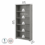 Bush Business Furniture Bush Furniture Cabot Tall 5 Shelf Bookcase in Modern Gray 