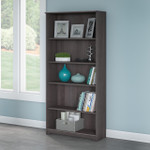 Bush Business Furniture Bush Furniture Cabot Tall 5 Shelf Bookcase in Heather Gray 