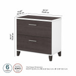 Bush Business Furniture Bush Furniture Somerset 2 Drawer Lateral File Cabinet in White and Storm Gray 