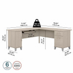 Bush Business Furniture Bush Furniture Somerset 72W L Shaped Desk with Storage in Sand Oak 