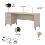 Bush Business Furniture Bush Furniture Somerset 72W Office Desk with Drawers in Sand Oak 