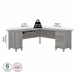 Bush Business Furniture Bush Furniture Somerset 72W L Shaped Desk with Storage in Platinum Gray 