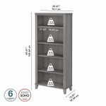 Bush Business Furniture Bush Furniture Somerset Tall 5 Shelf Bookcase in Platinum Gray 