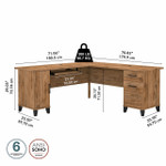 Bush Business Furniture Bush Furniture Somerset 72W L Shaped Desk with Storage in Fresh Walnut 