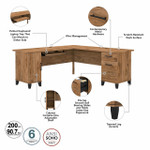 Bush Business Furniture Bush Furniture Somerset 72W L Shaped Desk with Storage in Fresh Walnut 