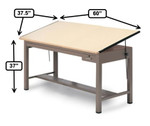 Safco Products Safco Ranger Steel 4-Post 60"W x 37.5"D Commercial Drafting Table with Tool Drawers
