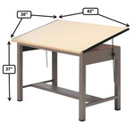 Safco Products Safco Ranger Steel 4-Post 42"W x 30"D Small Engineers Drafting Table with Adjustable Top 