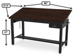 Safco Products Safco Ranger Steel 4-Post 60"W Commercial Quality Adjustable Top Drafting Table 7736A
