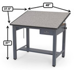 Safco Products Safco Ranger Steel 4-Post 4' Adjustable Top Drafting and Design Table 7734A