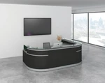 Office Source Cosmo Curved U-Shaped Reception Desk with Reversible ADA Return