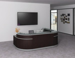  Office Source Cosmo Curved U-Shaped Reception Desk with Reversible ADA Return 