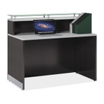 Office Source Cosmo 48"W x 32"D Glass Top Reception Desk RCN4731
