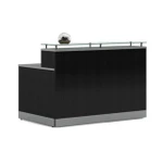 Office Source Cosmo 63"W x 32"D Floating Glass Top Reception Desk RCN6331