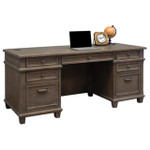  Office Source Monroe Collection 5 Piece Weathered Dove Gray Wood Veneer Executive Furniture Set 