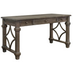  Office Source Monroe Collection 3 Piece Weathered Dove Gray Wood Veneer Powered Writing Desk Package 