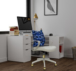 Eurotech Seating Eurotech Elizabeth Sutton Gramercy Chair with Prism Blue Back Upholstery and Gold Accents 