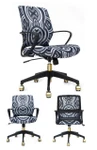 Eurotech Seating Eurotech Elizabeth Sutton Greyscale Patterned Back Chair with Black and Gold Accents