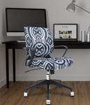 Eurotech Seating Eurotech Elizabeth Sutton Greyscale Patterned Back Chair with Black and Silver Accents