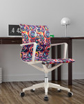 Eurotech Seating Eurotech Elizabeth Sutton Wynwood Designer Rose Patterned Upholstery Chair with Silver Accents 