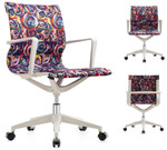Eurotech Seating Eurotech Elizabeth Sutton Wynwood Designer Rose Patterned Upholstery Chair with Silver Accents 