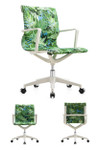 Eurotech Seating Eurotech Elizabeth Sutton Wynwood Green Floral Pattern Office Chair with Silver Accents 