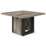  Office Source Riveted Collection Industrial Metal Framed Conference Table with Metal X Cubed Base 