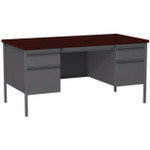  Office Source Raleigh 60"W x 30"D Double Pedestal Desk OSDP6030 