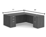  Office Source OS Laminate Collection 71"W x 83"D L-Shaped Desk DBLFLPL101 