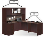  Office Source OS Laminate L-Shaped Desk with Hutch OS209 