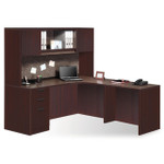  Office Source OS Laminate L-Shaped Desk with Hutch OS209 