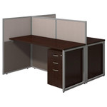 Bush Business Furniture Bush Easy Office Two Person Open Side Cubicle with Pedestals EOD460SMR 