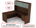  i5 Industries Kai L-Desk with Glass Door Hutch DH6672P-2 