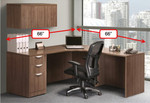  Office Source OS Laminate L Shape Typical with Wall Mount Hutch OS31 