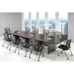 Office Source OS Laminate 16' Boat Shaped Boardroom Table OSCB16 (Available with Power!)