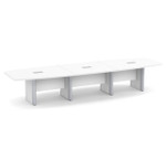  Office Source OS Laminate 14' Boat Shaped Boardroom Table PLCBELP14 (Available with Power!) 