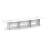 Office Source OS Laminate 14' Boat Shaped Boardroom Table OSCBELP14 (Available with Power!)