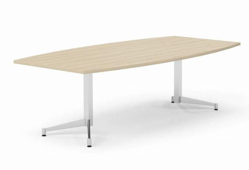 Global Total Office Global 48" x 96" Boat Shaped Conference Table with Metal Base GCT8WB (Available with Power!) 