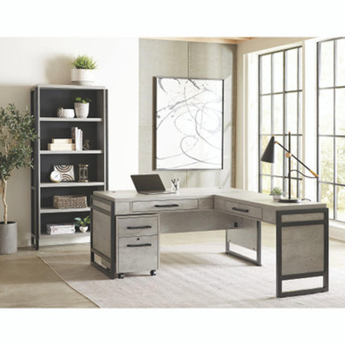 Via Single Pedestal L-Shaped Desk with Storage Hutch - 60W by Sauder  Commercial Extensions