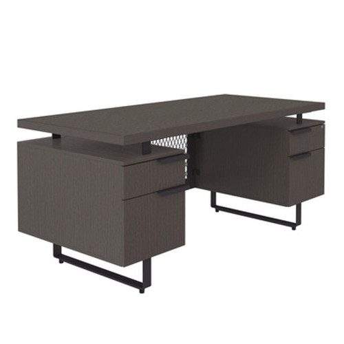  Office Source Palisades Gauntlet Gray Floating Top Double Pedestal Desk EV6630DP 