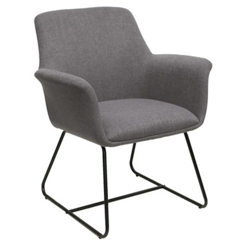  Office Source Bolster Collection Contemporary Gray Linen Guest Chair 12885F 