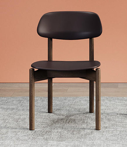 KFI Studios KFI Arbor Wood Frame Guest Chair with Easy Clean Plastic Seat 6800 