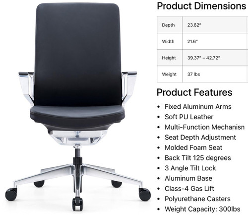  i5 Industries Gravity Executive Leather Conference Chair 