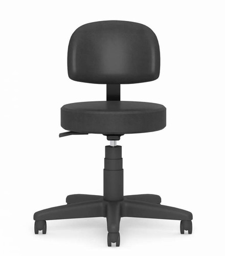 Global Total Office Global Care Doctor Buddy 16" Dia. Swivel Stool with Back GC1111 